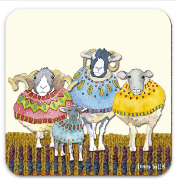 FOUR WOOLLY SHEEP SINGLE COASTER (UNDERLÄGG)