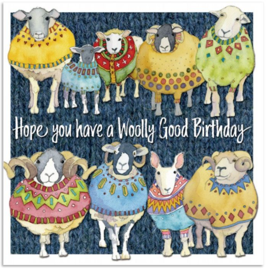 WOOLLY SHEEP GOOD BIRTHDAY GREETINGS CARD (FÖDELSEDAGSKORT)