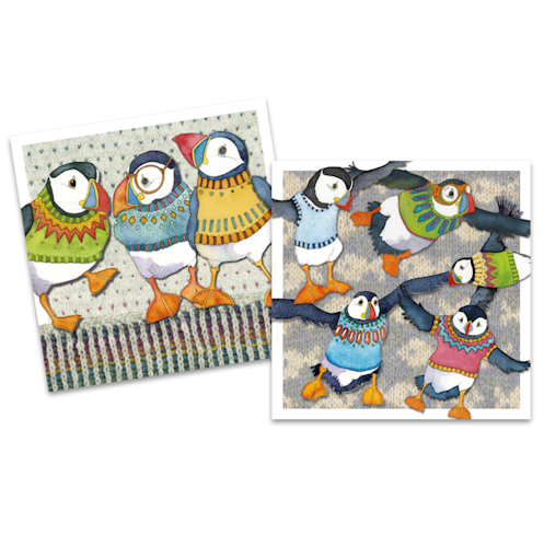 WOOLLY PUFFINS MINI CARD PACK OF 10 (KORT+KUVERT)