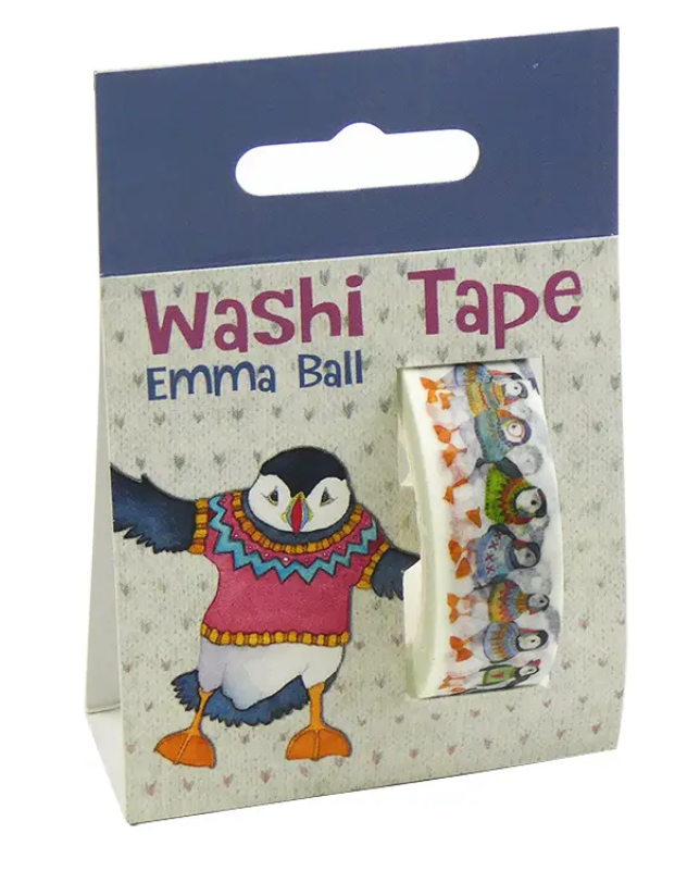 WOOLLY PUFFINS 15MM WASHI TAPE (TEJP)