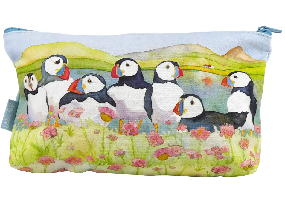 SEA THRIFT PUFFINS ZIPPED POUCH (PÅSE)