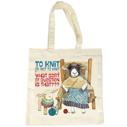 KNIT OR NOT TO KNIT – COTTON CANVAS BAG (TYGPÅSE)