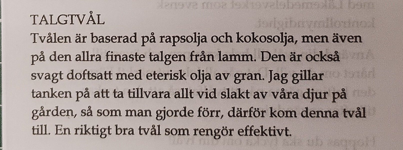 Talgtvål, Övergårdens 90 g