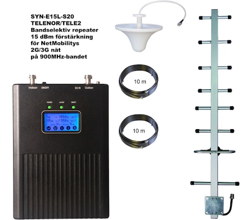 Paket för Telenor/Tele2 +15dBm med en inomhusantenn 900Mhz