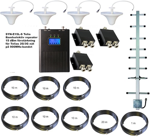 Paket för Telia +15dBm med fyra inomhusantenner 900Mhz