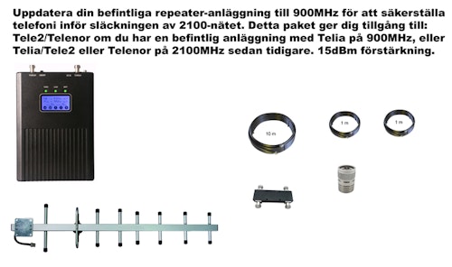 Plus två operatör, 900Mhz Tele2/Telenor 15dBm paket