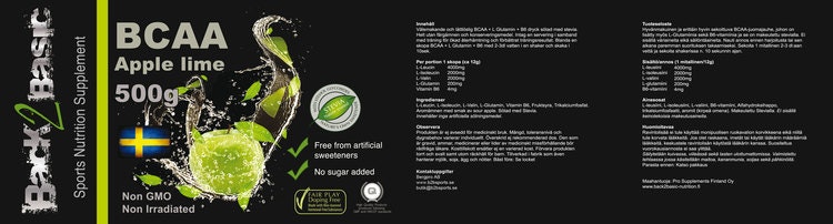 BCAA + L-Glutamin + B6 pulver 500g
