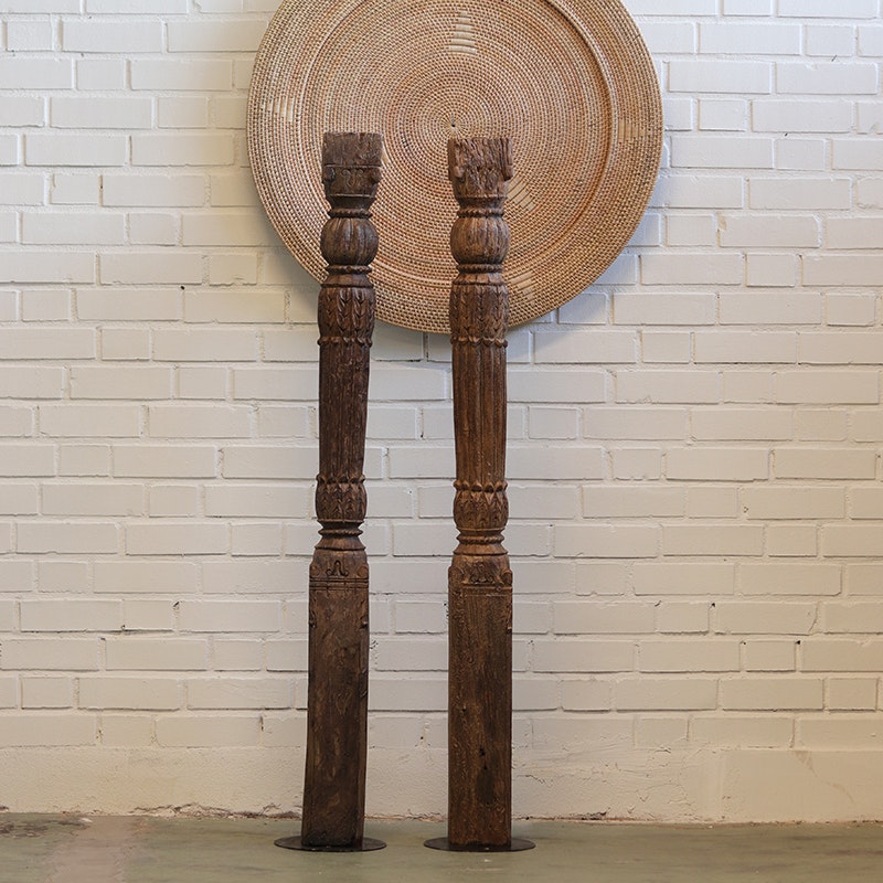 Vintage pelare, teak natur