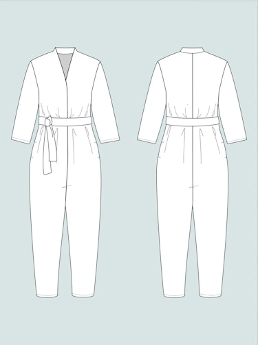 V-neck jumpsuit (XL-3XL)