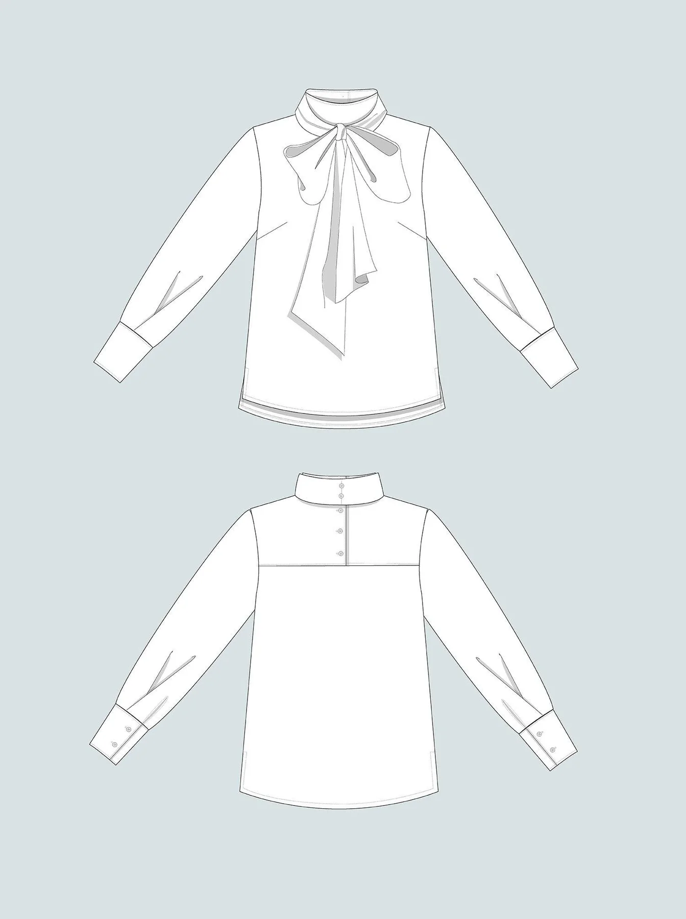 Tie bow blouse (XL-3XL)
