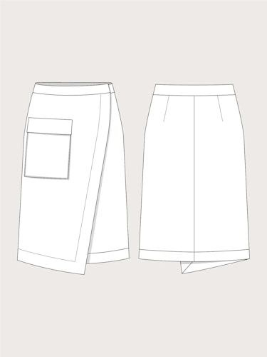 Asymmetric midi skirt (XL-3XL)