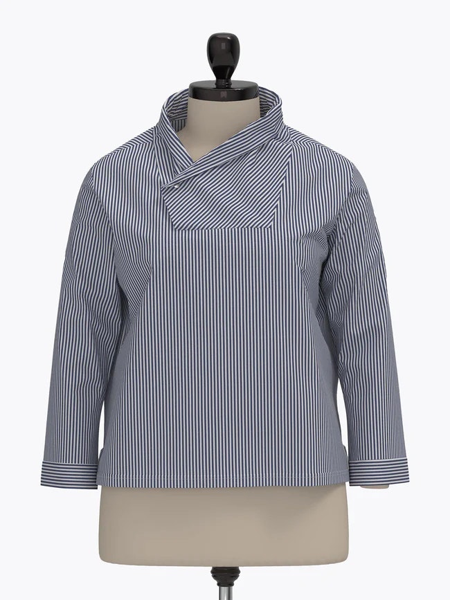 Wrap collar shirt (XL-3XL)