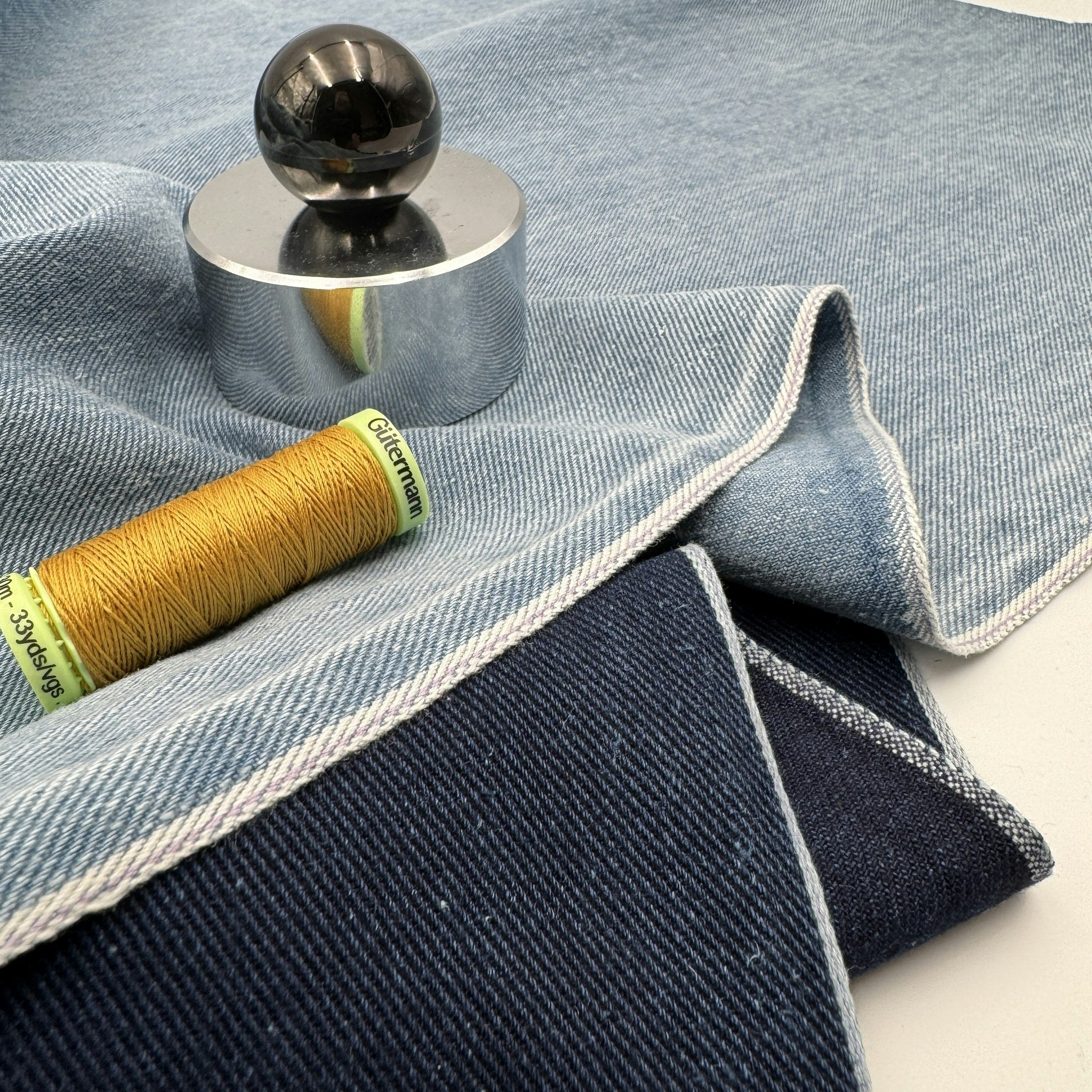 Selvedge ekodenim ljusblå tvättad Pangai*