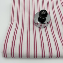 Bomullspoplin vit/cerise dubbelrand