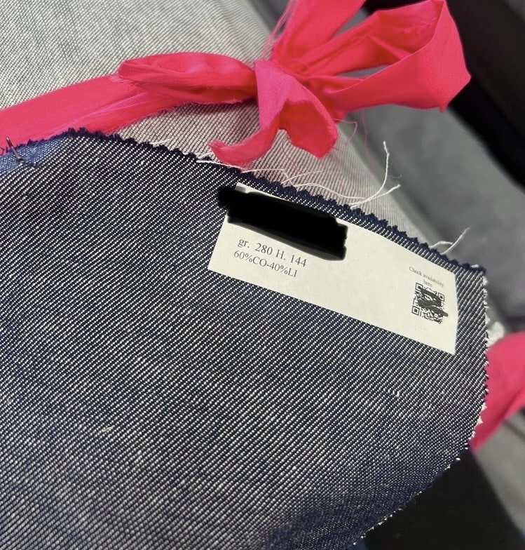 0,6m bomull/lin tunn denim