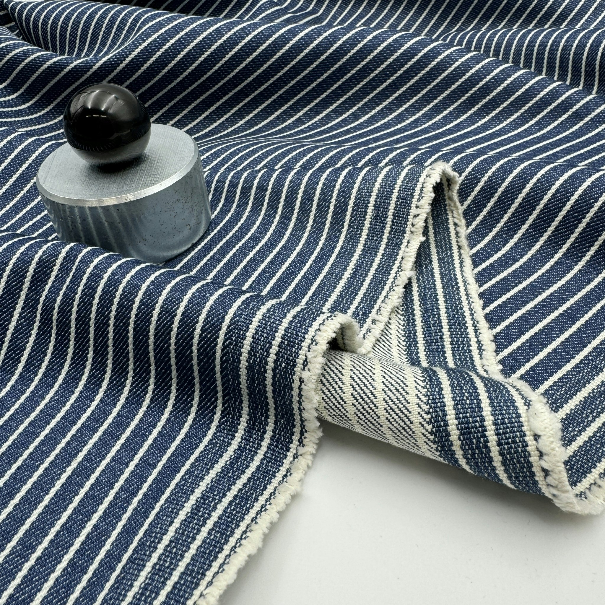 1,6m randig denim blå