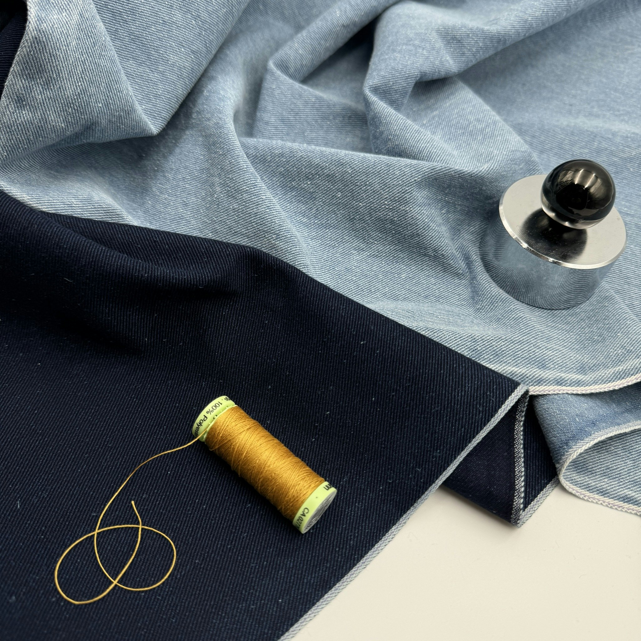 2,4m Selvedge ekodenim ljusblå tvättad Pangai*