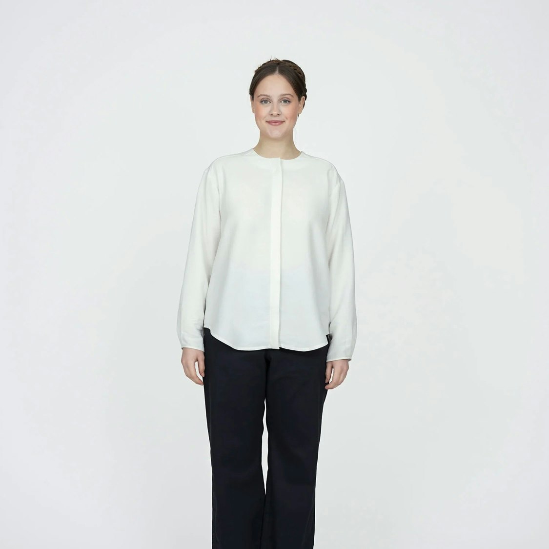 Scarf collar shirt XL-3XL