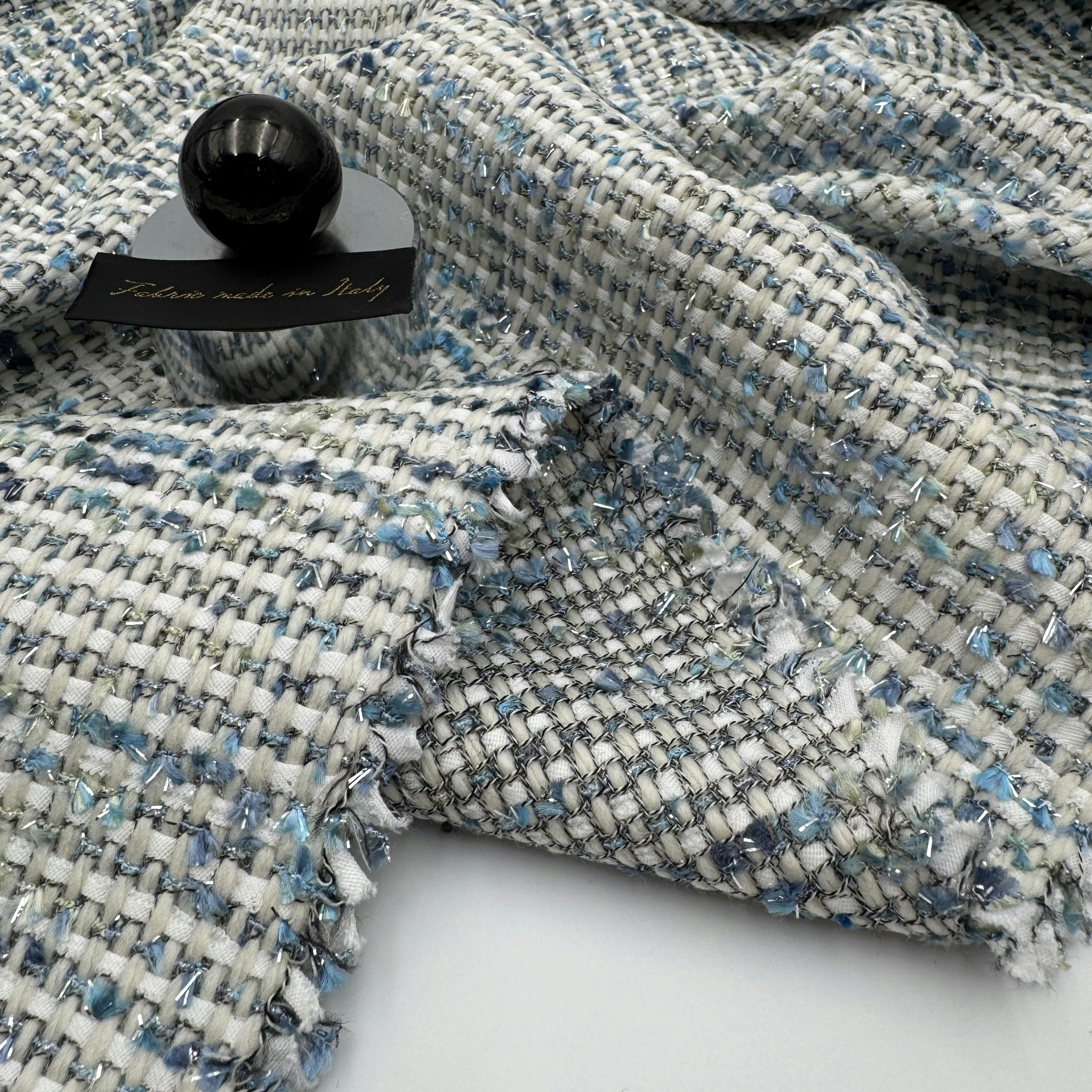 3m glitterchanel blå ull/viskos/bom/lurex