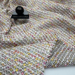 2,6m glitterchanel multi gul/rosa ull/viskos/bom/lurex