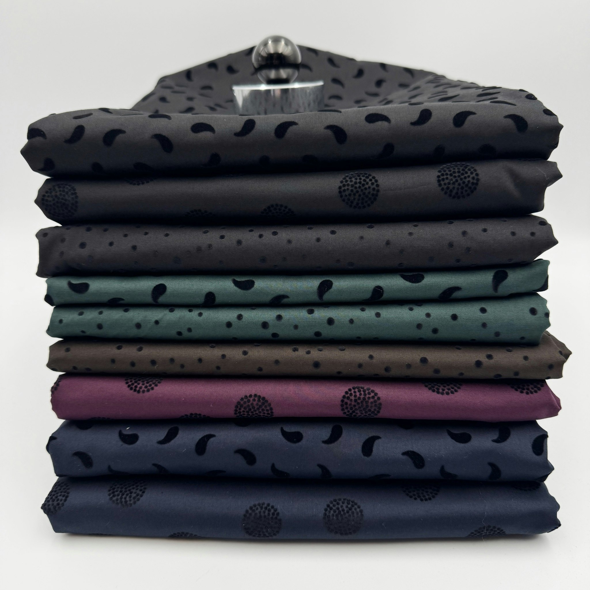 3m bomull/viskos paisley mörkgrön
