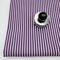1,5m Bomullspoplin vit/lila rand