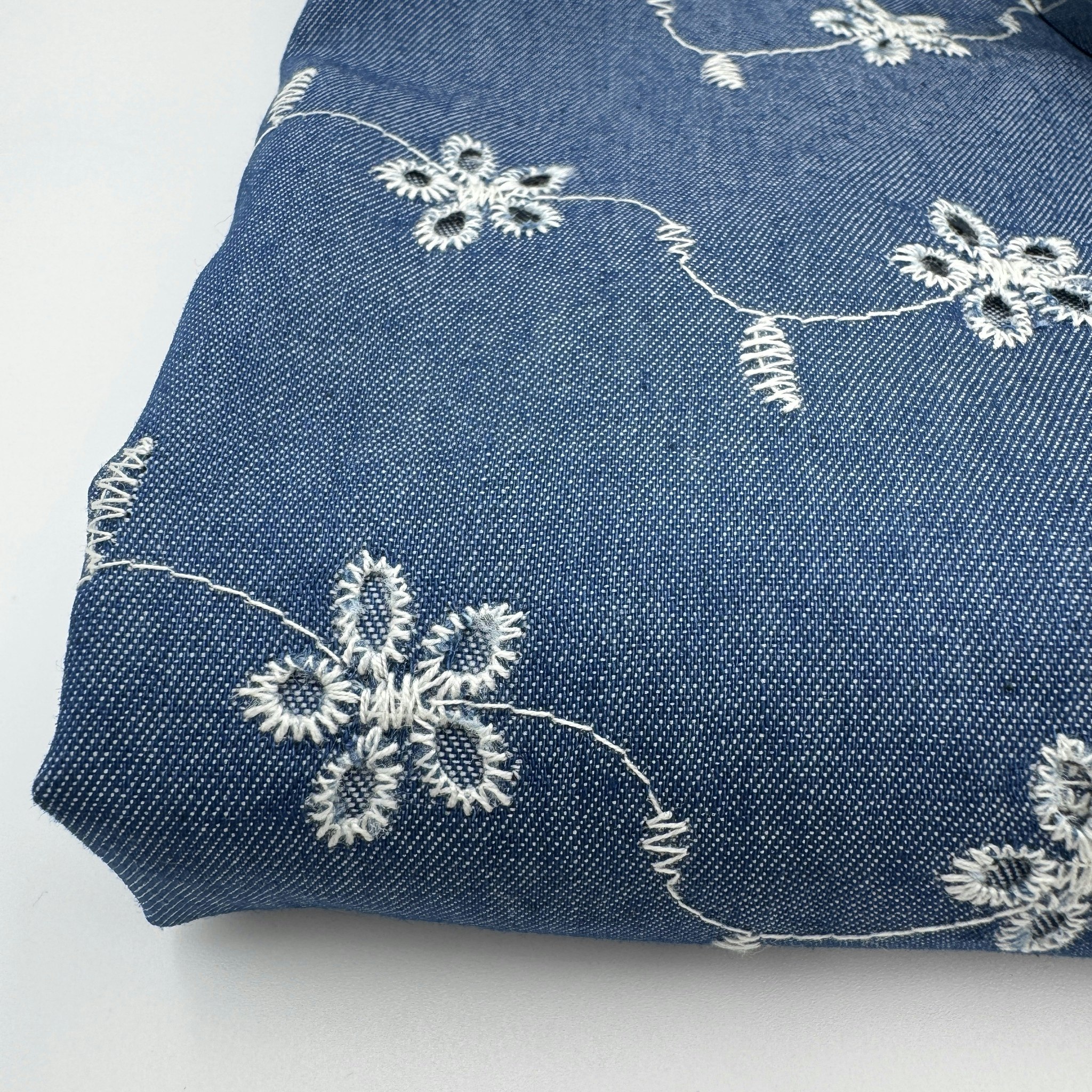 1,5m Denim m brodyr mellanblå