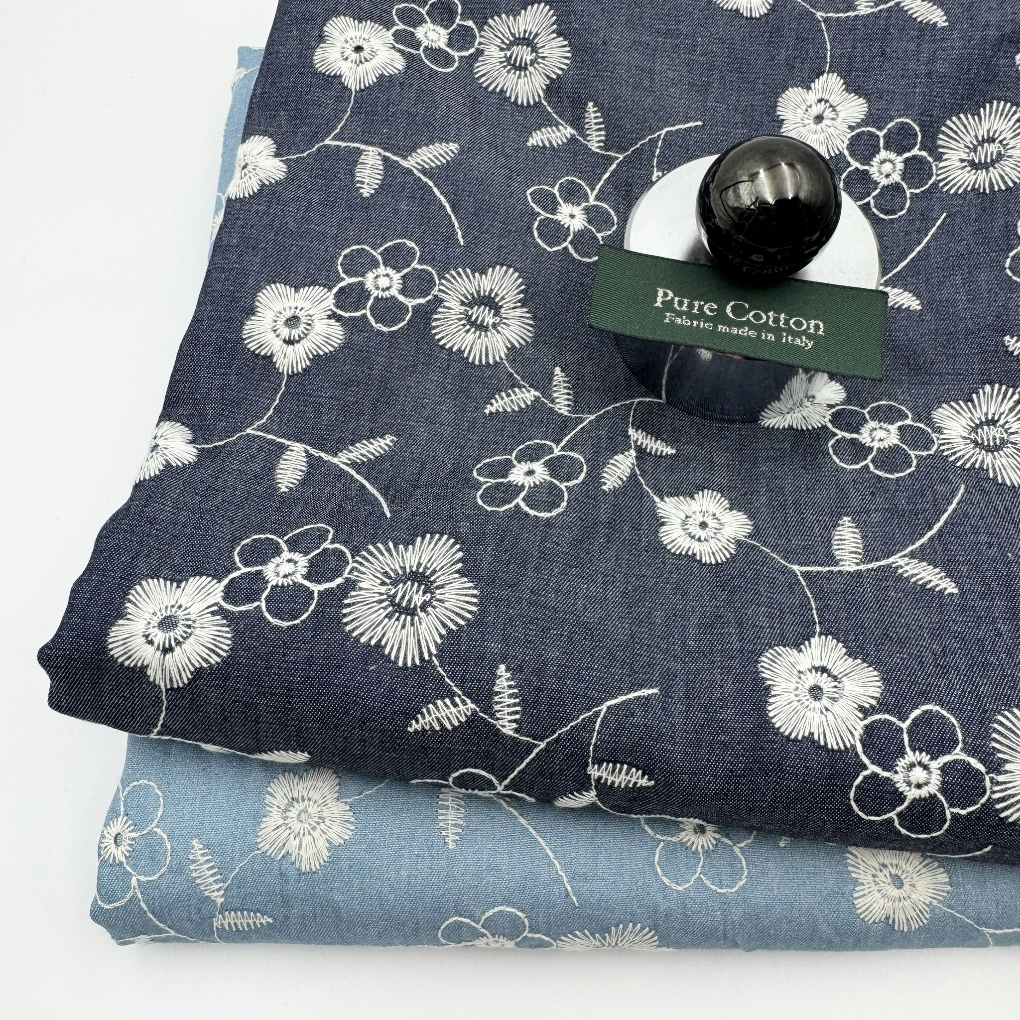 1,2m Denim m brodyr ljusblå