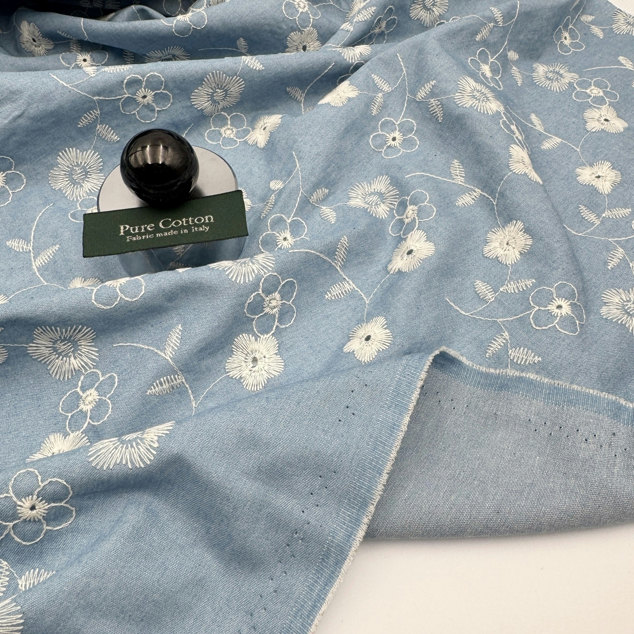 1,2m Denim m brodyr ljusblå