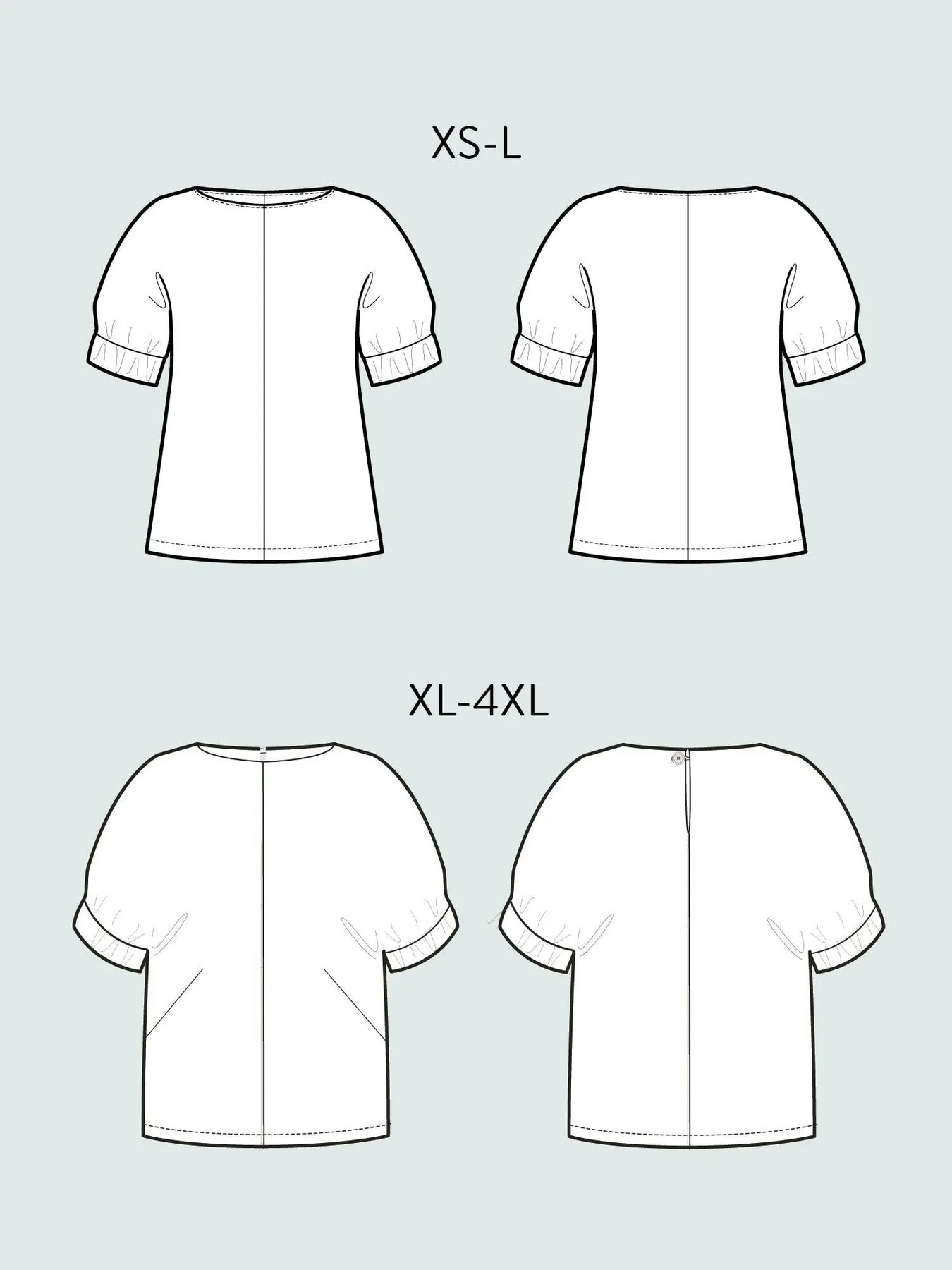 Cuff top, XL-4XL