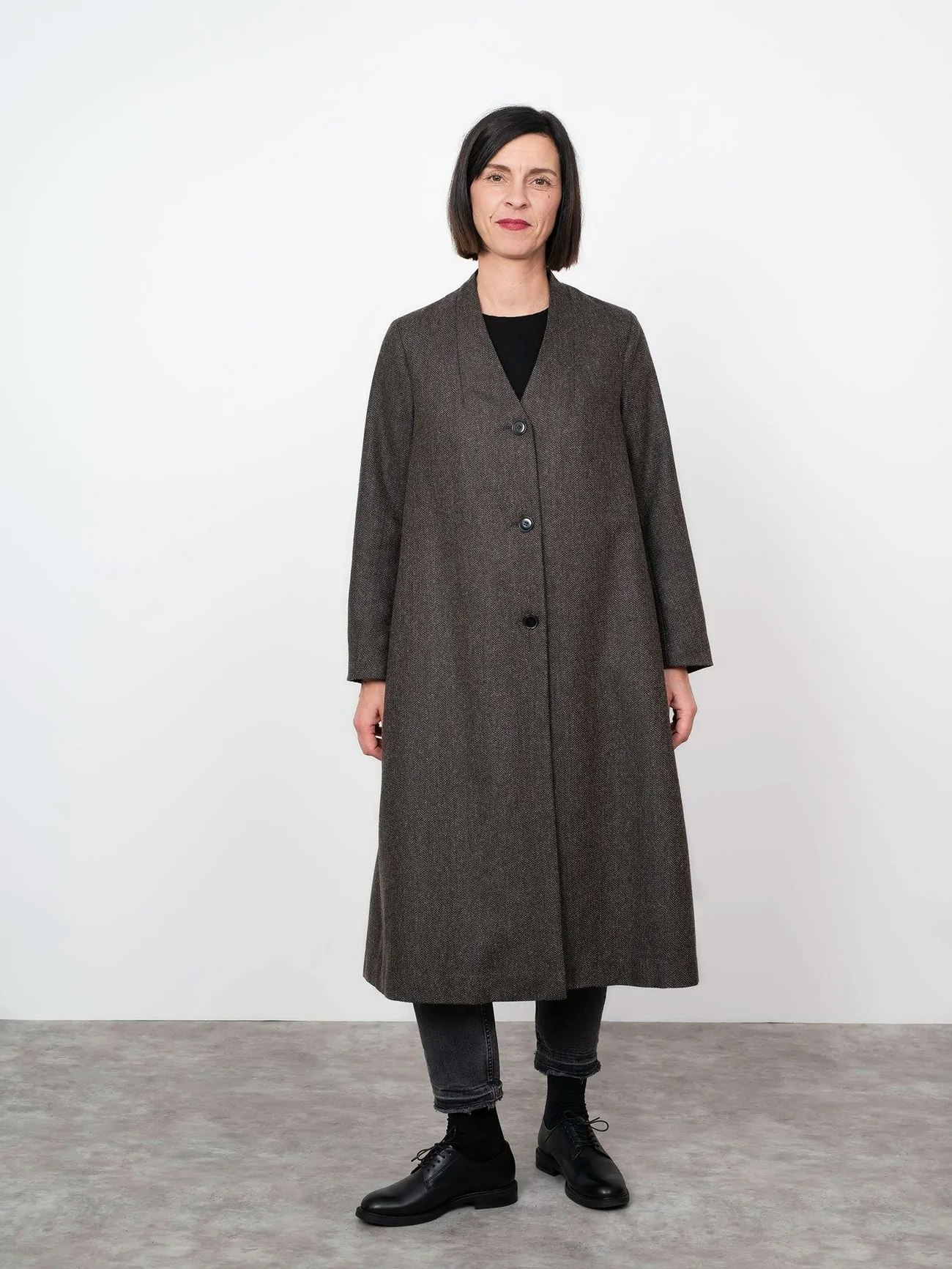 V-neck coat (XL-3XL)