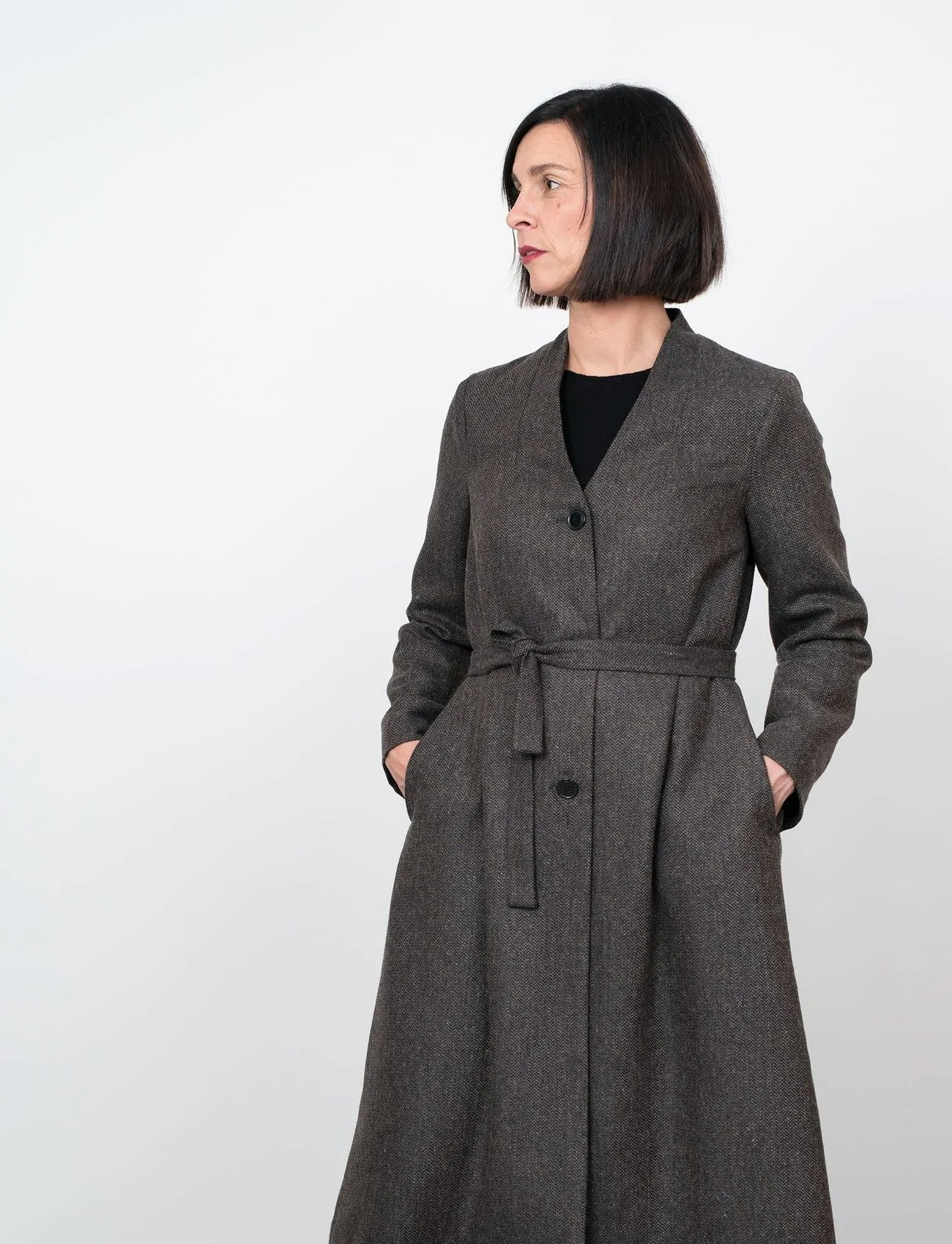 V-neck coat (XL-3XL)