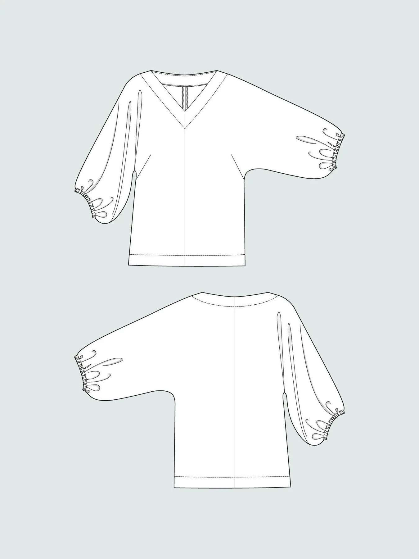 Kopia V-neck cuff top (XS-L)