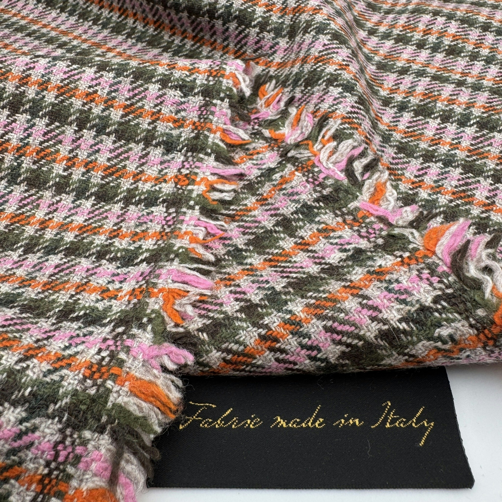 1,85m Ulltweed rosa/orange/mörkgrön