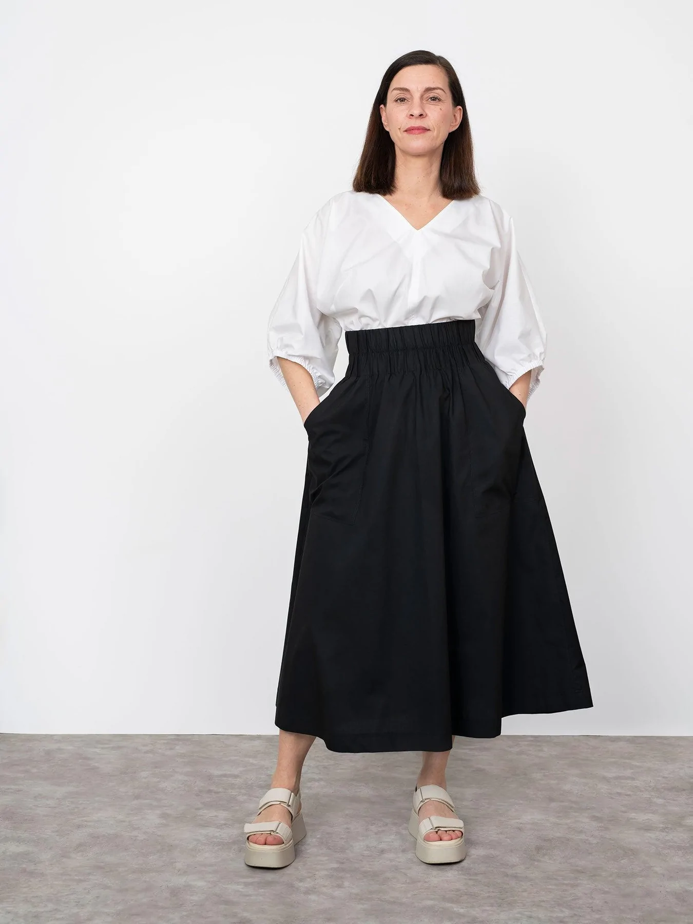Elastic waist maxi skirt (XS-L)