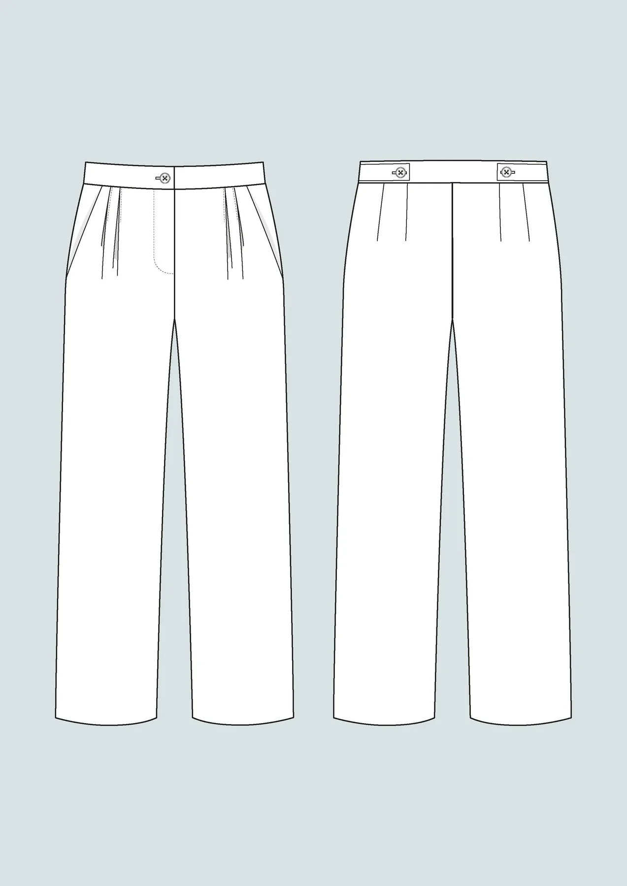 High-waisted trousers (XS-L)
