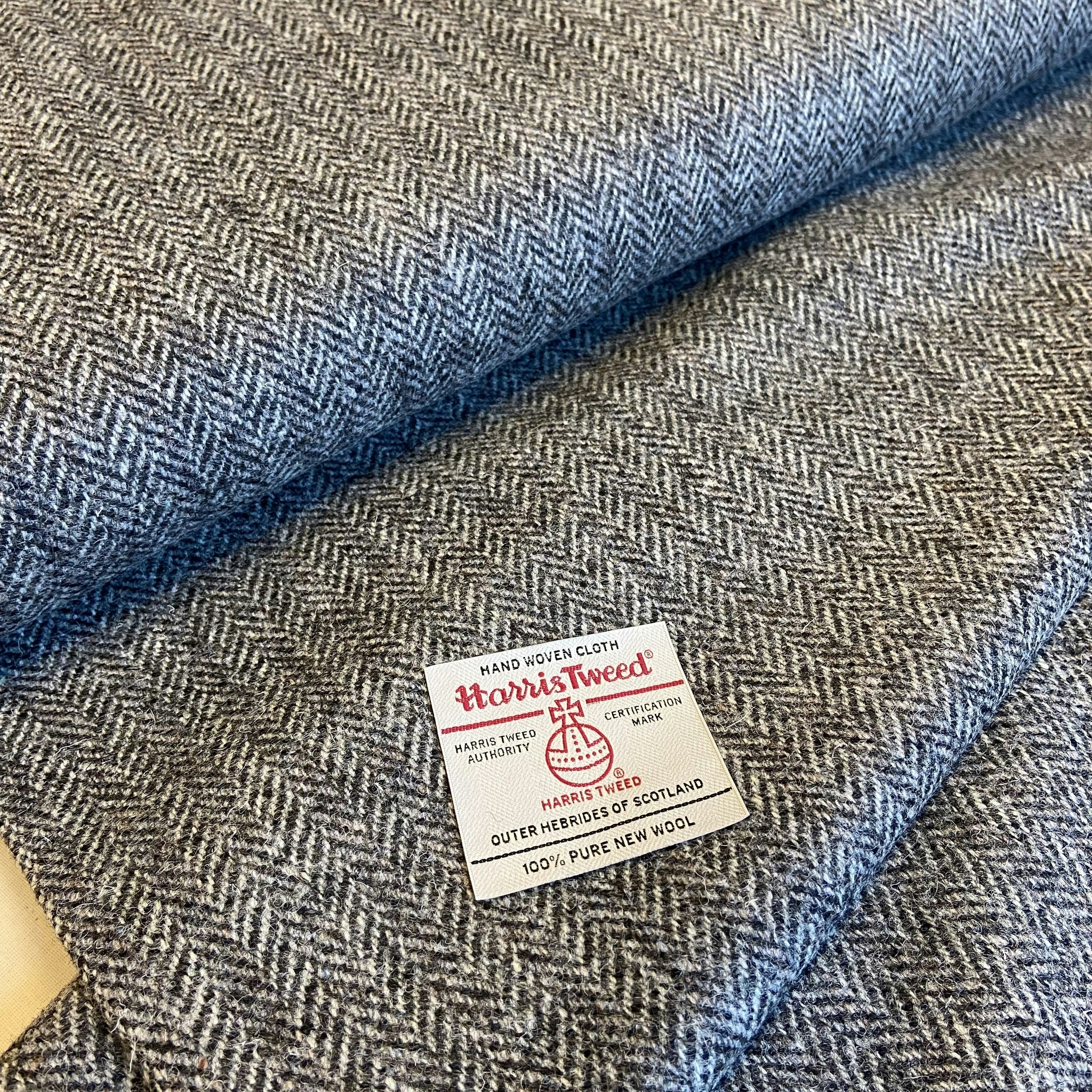 Ull Harris Tweed Grå fiskben