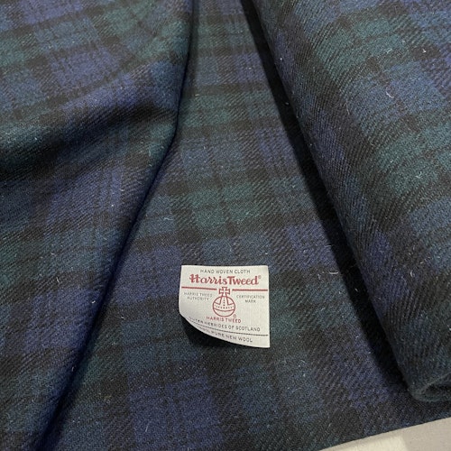 Ull Harris Tweed Blackwatch Buteljgrön/Svart/Blå