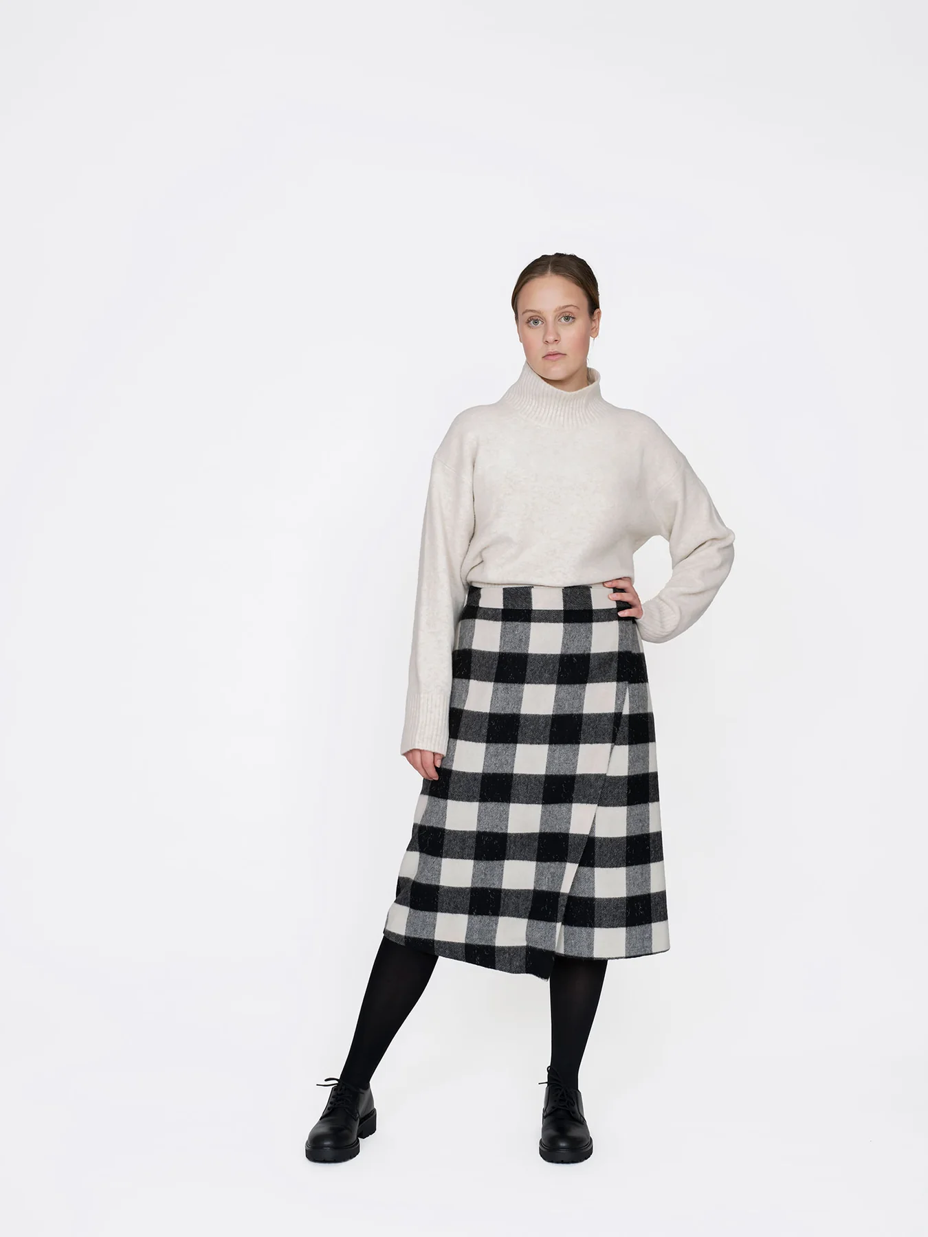 Asymmetric midi skirt (XS-L)