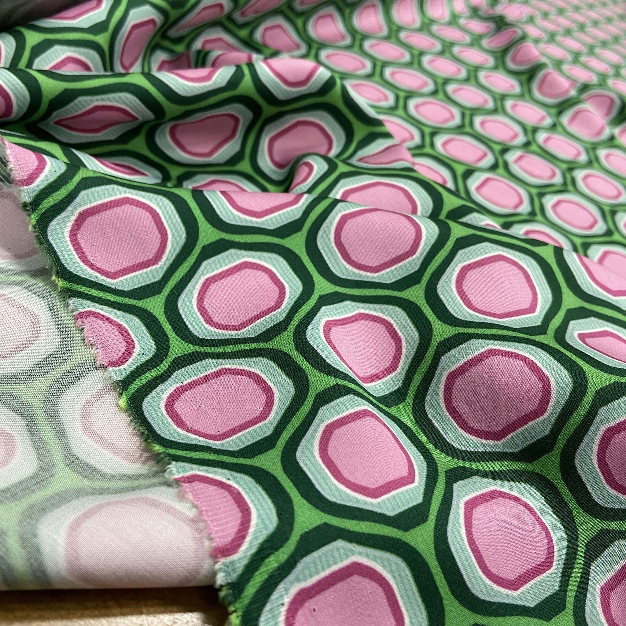 Viskossatin grön/rosa