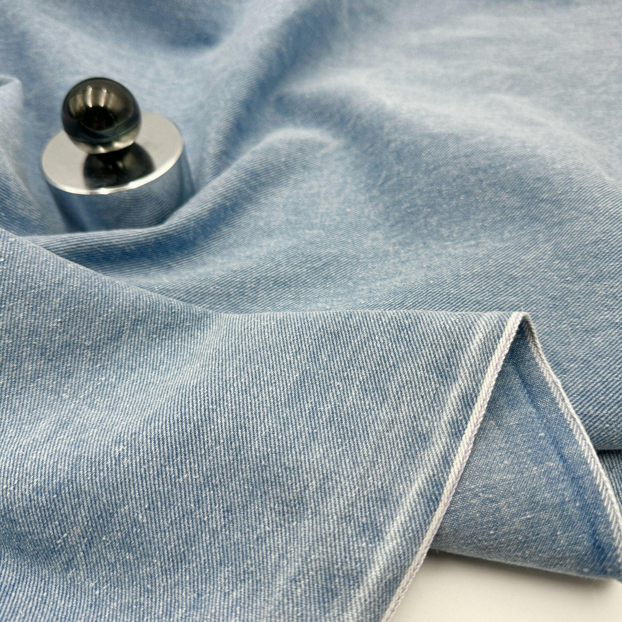 Selvedge ekodenim ljusblå tvättad Pangai*