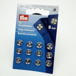 Tryckknappar silver 9mm