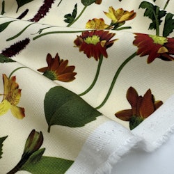 Viskostwill crème m blommor