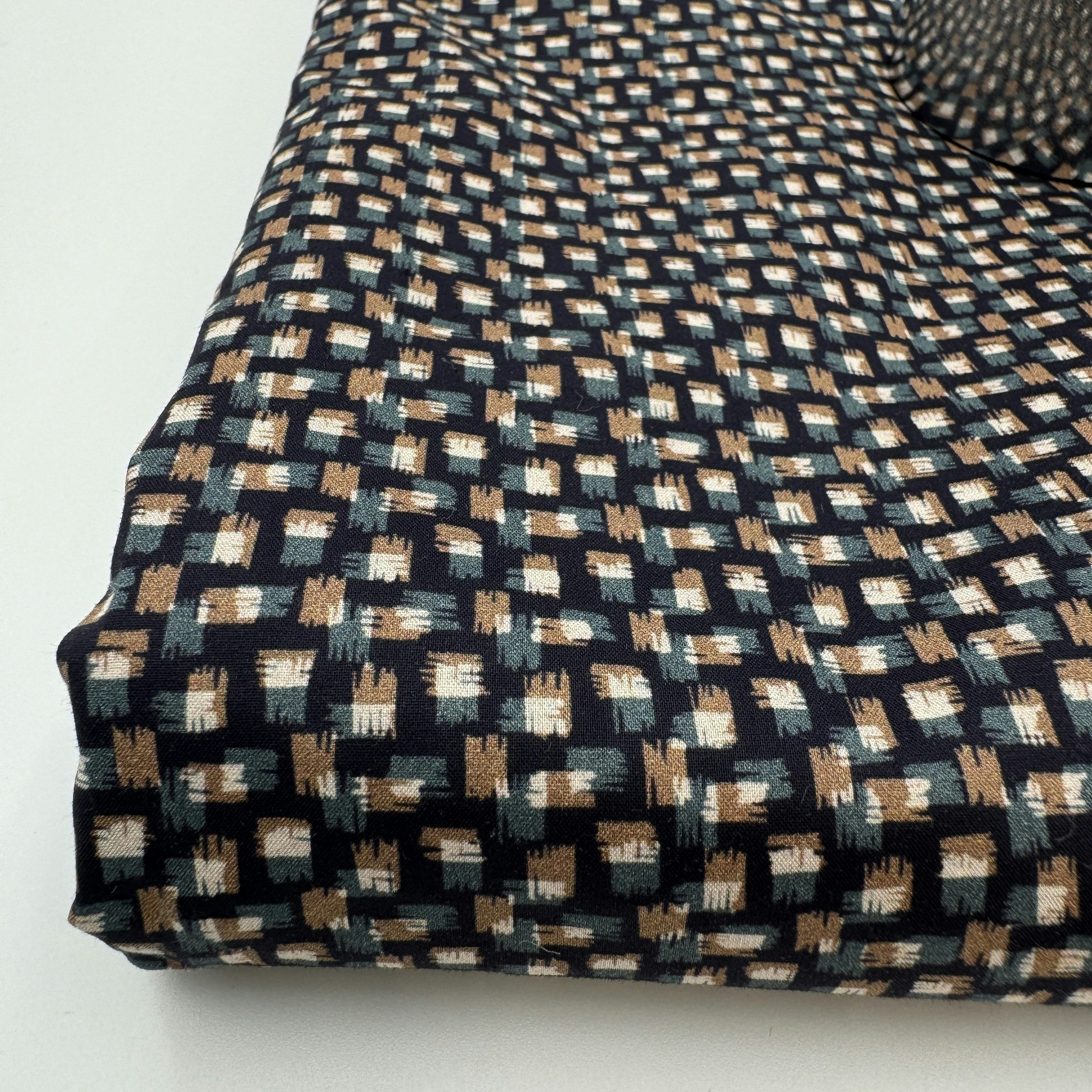Skjortbomull marin/beige