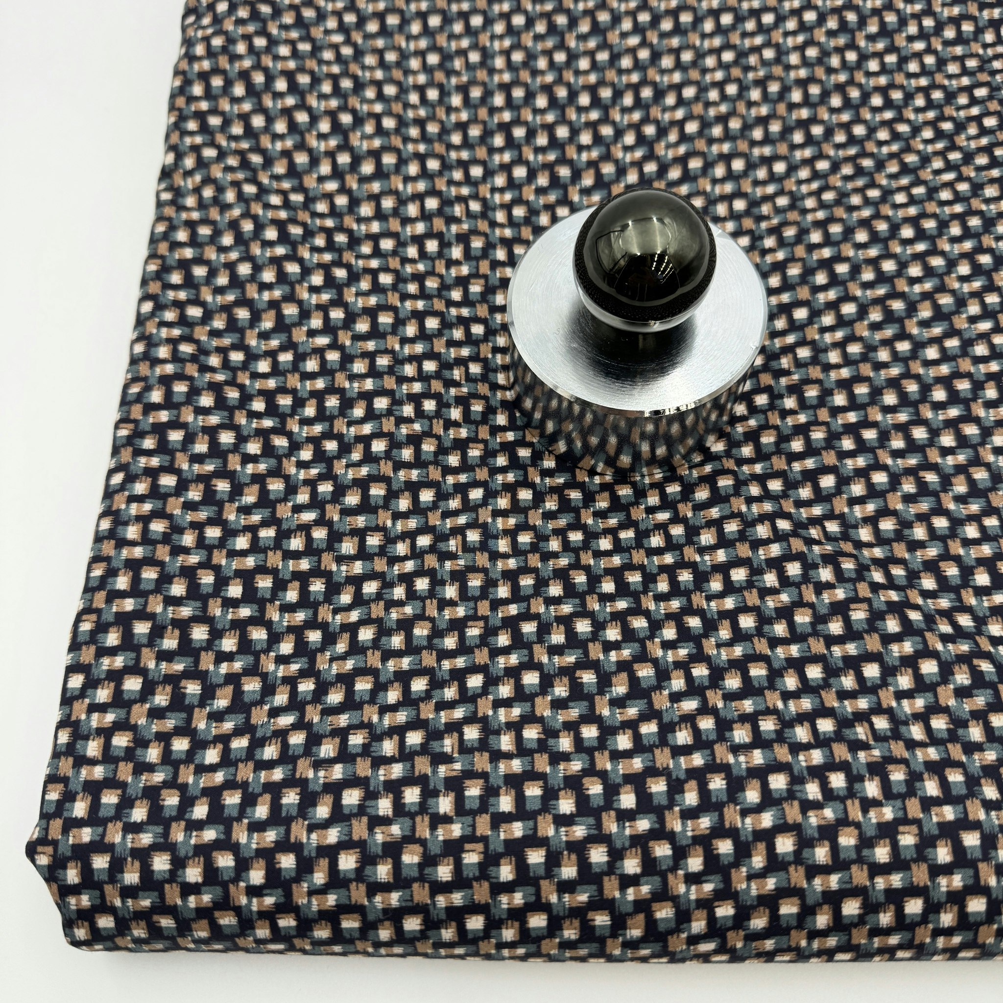 Skjortbomull marin/beige