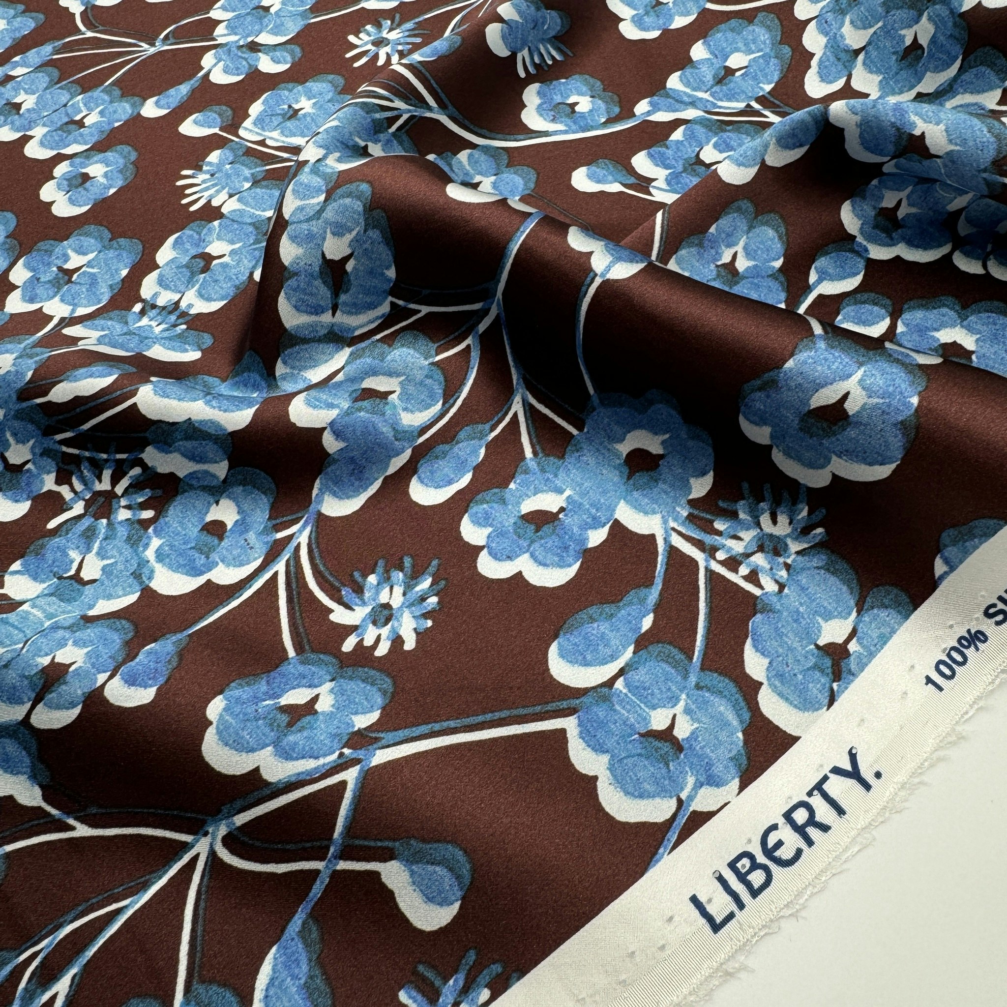 Liberty - Silk satin Mitsy mingle brun