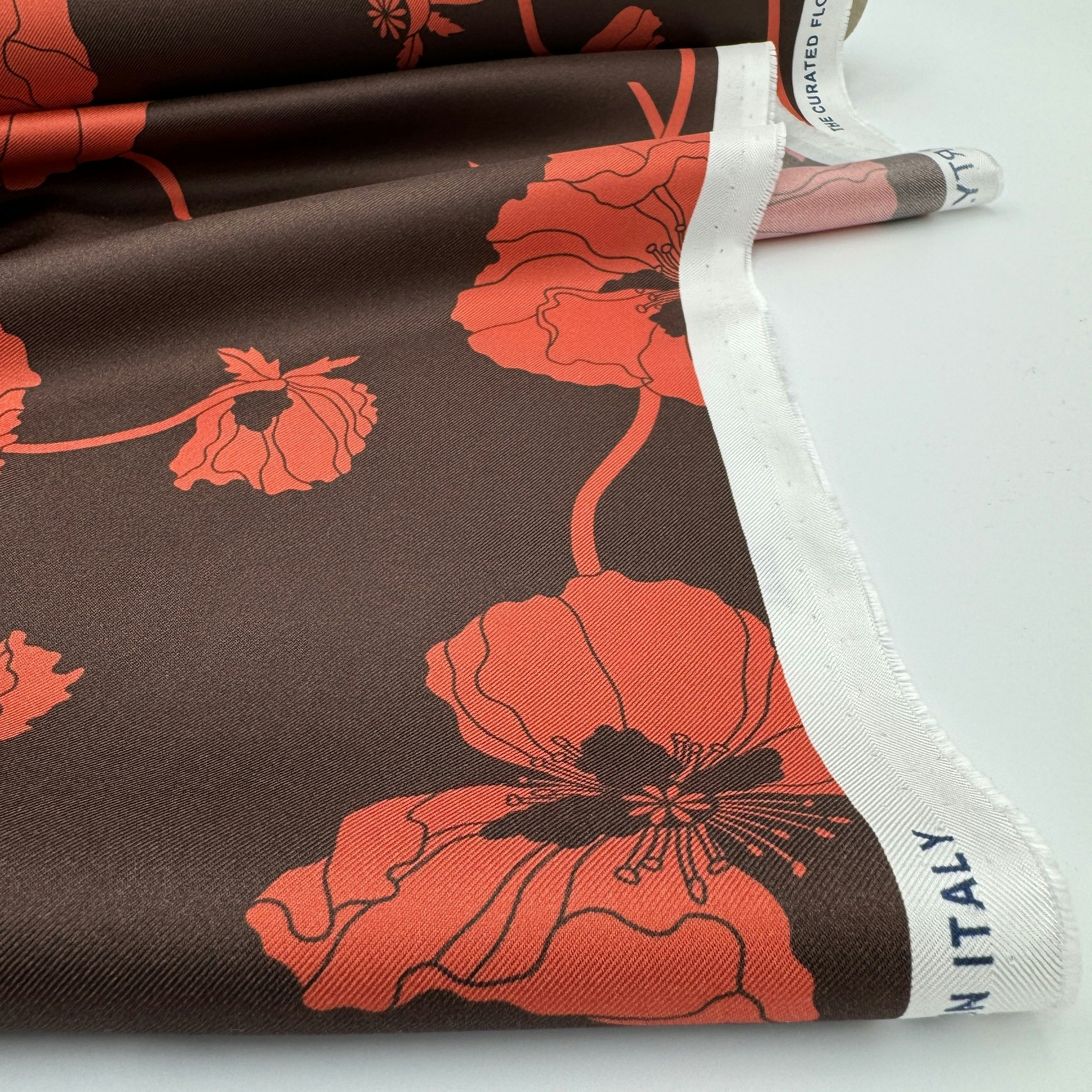 Liberty - Silk twill Fragile blooms brun