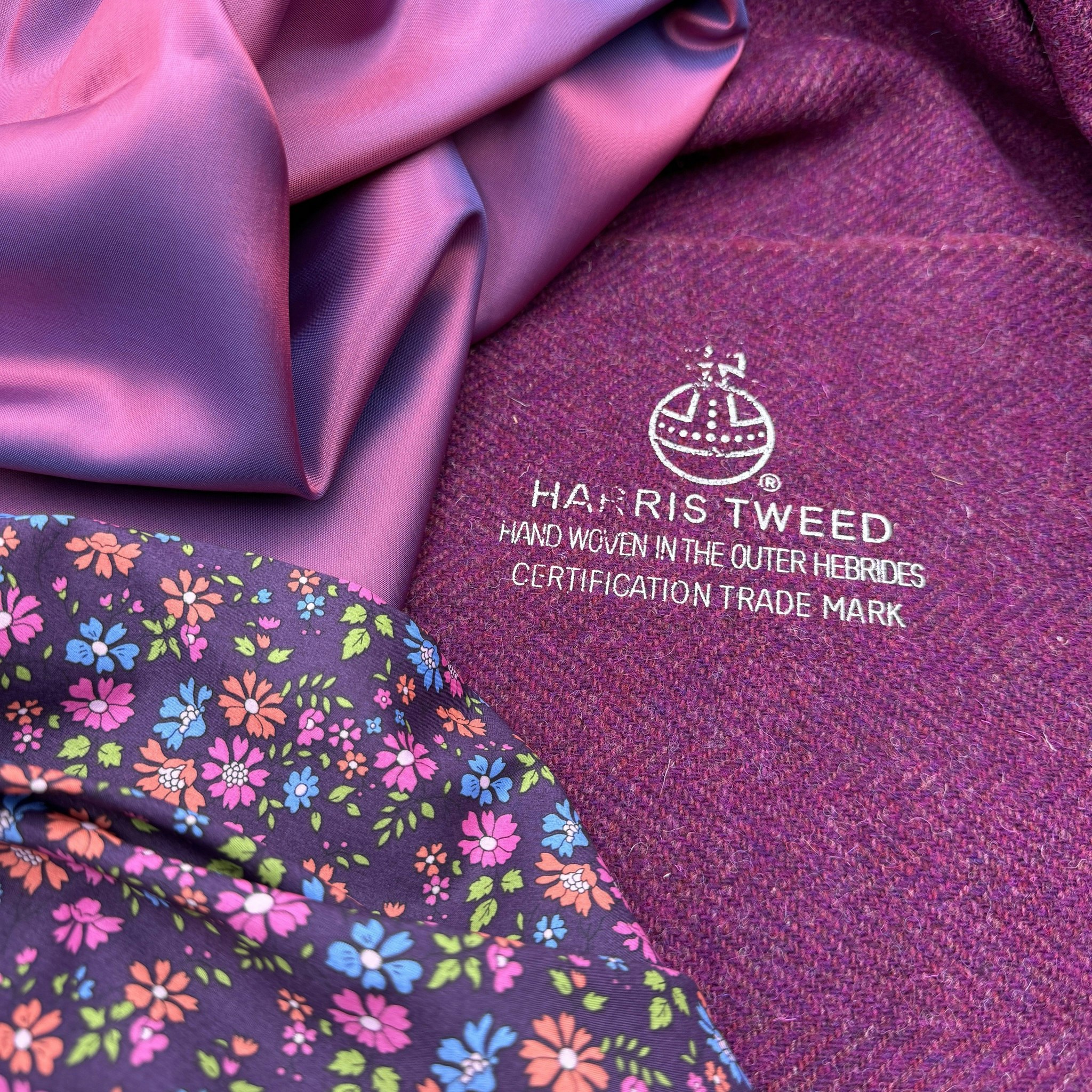 Ull Harris Tweed Fuchsia fiskben