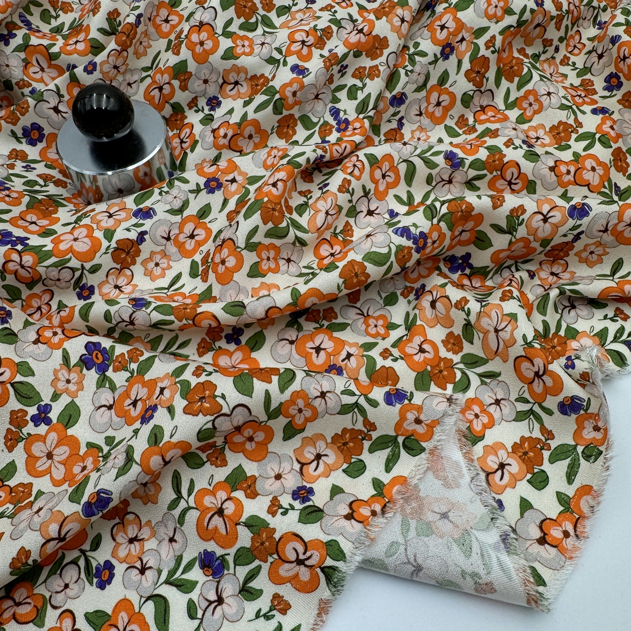 Viskoscrêpe orange/lila