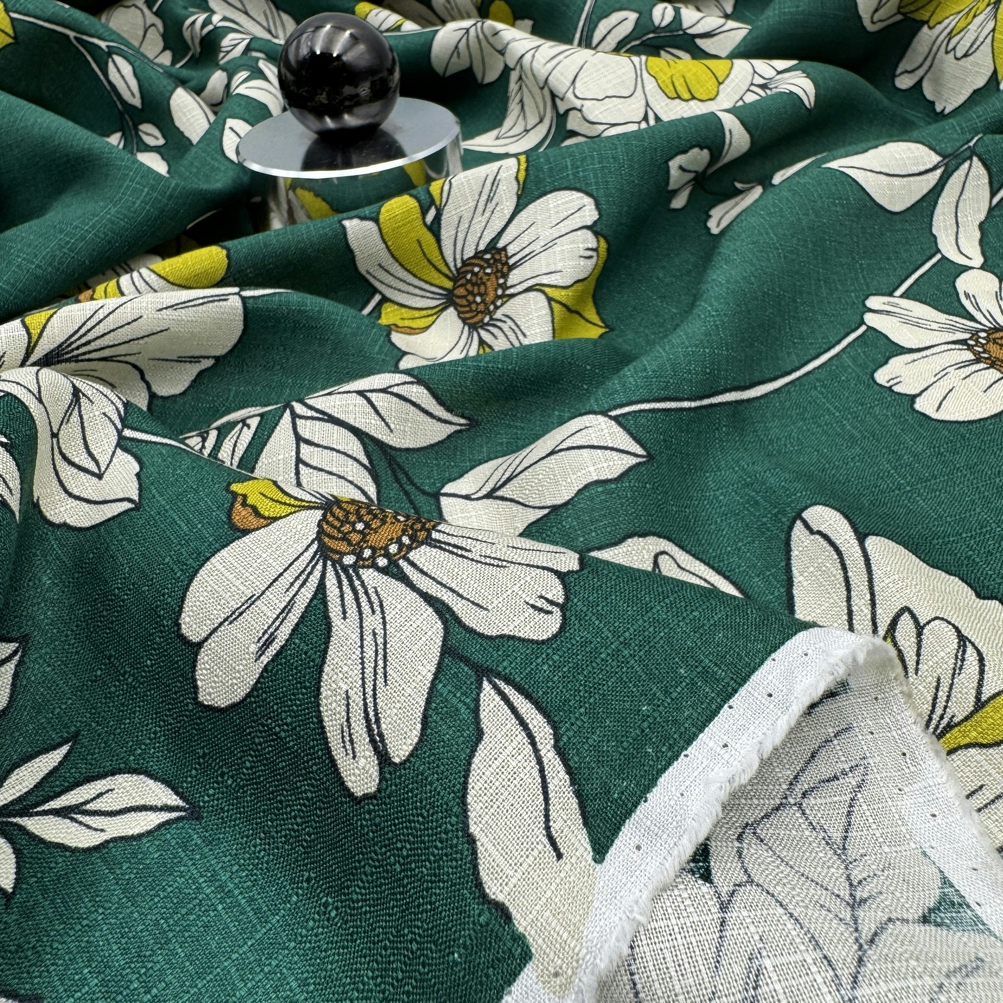 Viskos linstruktur grön blommig
